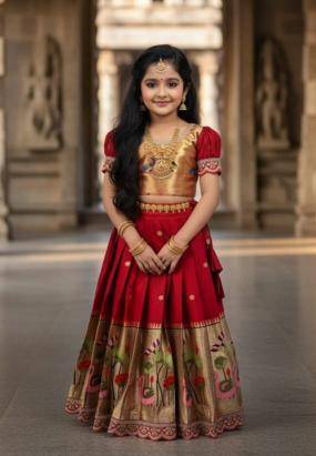 NEW LAUNCING KIDS LEHENGA CHOLI paithani silk NEW LAUNCING KIDS LEHENGA CHOLI paithani silk